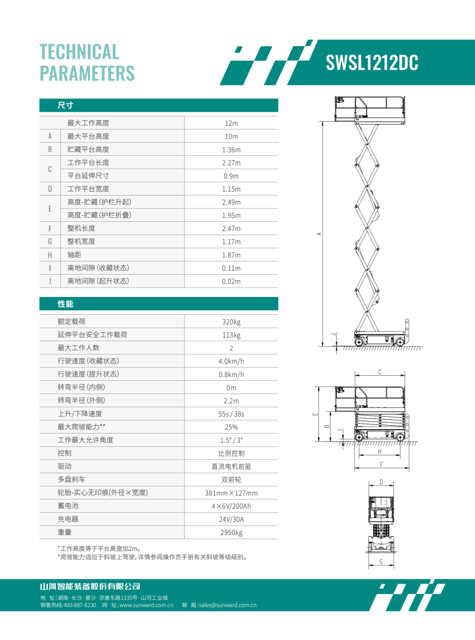 SWSL1212DC 電動剪叉式高空作業(yè)平臺