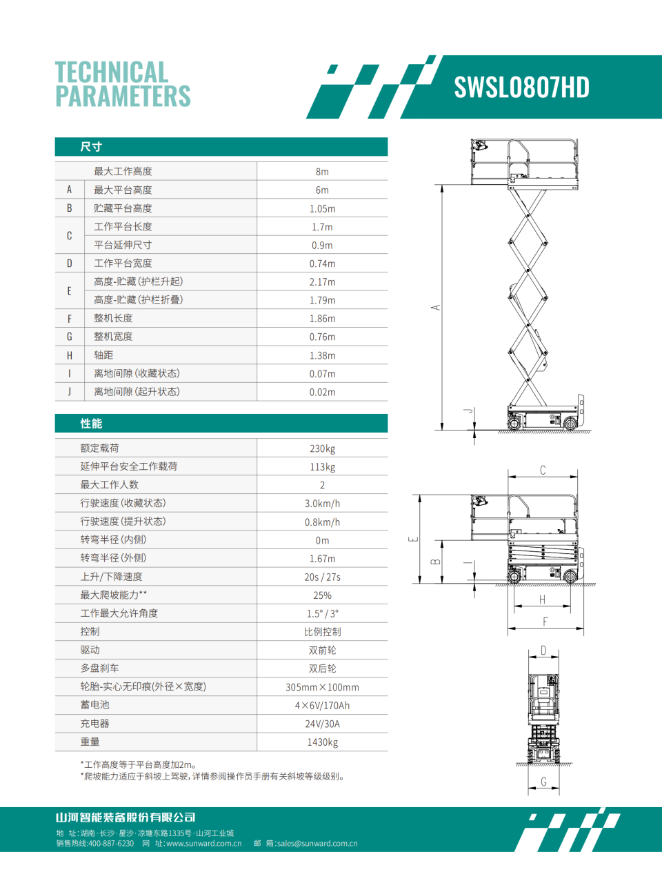 SWSL0807HD 電動剪叉式高空作業(yè)平臺