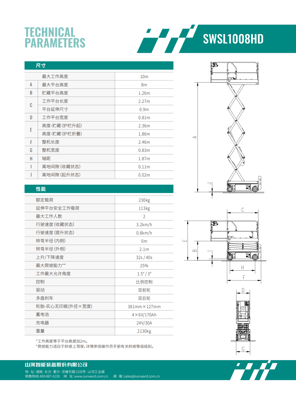 SWSL1008HD 電動(dòng)剪叉式高空作業(yè)平臺(tái)