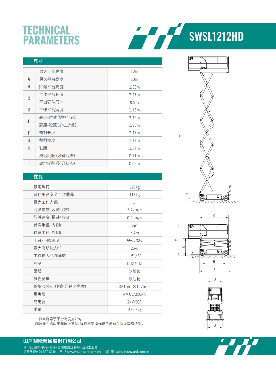 SWSL1212HD 電動剪叉式高空作業(yè)平臺